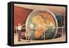 Children Looking at Giant Globe-null-Framed Stretched Canvas