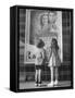 Children Looking at Posters Outside Movie Theater-Charles E^ Steinheimer-Framed Stretched Canvas