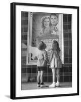 Children Looking at Posters Outside Movie Theater-Charles E^ Steinheimer-Framed Photographic Print