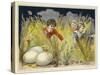 Children Looking for Enormous Easter Eggs-null-Stretched Canvas