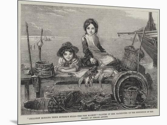 Children Minding their Mother's Stall, the Fish Market-null-Mounted Giclee Print