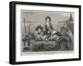 Children Minding their Mother's Stall, the Fish Market-null-Framed Giclee Print