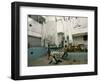 Children of an Immigrant Family from Bolivia Play Soccer at Their House-null-Framed Photographic Print