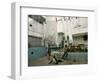 Children of an Immigrant Family from Bolivia Play Soccer at Their House-null-Framed Photographic Print