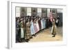 Children of Immigrants Saluting the American Flag in an Industrial School in New York City, circa 1-null-Framed Giclee Print