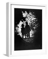 Children of Photographer with Eugene Smith Walking Hand in Hand in Woods Behind His Home-W^ Eugene Smith-Framed Photographic Print