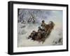 Children on a Horse Drawn Sleigh, 1870-Ivan Andreyevich Pelevin-Framed Giclee Print