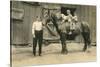 Children on Back of Draft Horse-null-Stretched Canvas