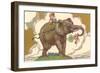 Children on Elephant-null-Framed Art Print