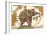 Children on Elephant-null-Framed Art Print