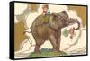 Children on Elephant-null-Framed Stretched Canvas
