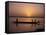 Children on Local Pirogue or Canoe on the Bani River at Sunset at Sofara, Mali, Africa-Pate Jenny-Framed Stretched Canvas