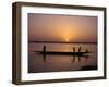 Children on Local Pirogue or Canoe on the Bani River at Sunset at Sofara, Mali, Africa-Pate Jenny-Framed Photographic Print