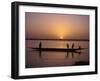 Children on Local Pirogue or Canoe on the Bani River at Sunset at Sofara, Mali, Africa-Pate Jenny-Framed Photographic Print