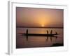 Children on Local Pirogue or Canoe on the Bani River at Sunset at Sofara, Mali, Africa-Pate Jenny-Framed Photographic Print