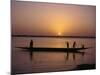 Children on Local Pirogue or Canoe on the Bani River at Sunset at Sofara, Mali, Africa-Pate Jenny-Mounted Photographic Print