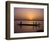 Children on Local Pirogue or Canoe on the Bani River at Sunset at Sofara, Mali, Africa-Pate Jenny-Framed Photographic Print