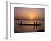 Children on Local Pirogue or Canoe on the Bani River at Sunset at Sofara, Mali, Africa-Pate Jenny-Framed Photographic Print