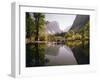 Children on Rocks on Mirror Lake in Yosemite National Park with Mountain Rising in the Background-Ralph Crane-Framed Photographic Print