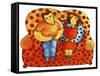 Children on Settee, 2003-Julie Nicholls-Framed Stretched Canvas