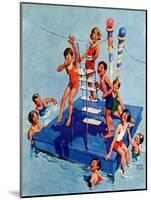 "Children on Swimming Platform,"July 1, 1931-William Meade Prince-Mounted Giclee Print