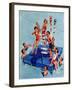 "Children on Swimming Platform,"July 1, 1931-William Meade Prince-Framed Giclee Print