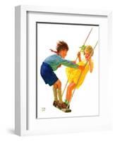 "Children on Swing,"June 22, 1935-Eugene Iverd-Framed Giclee Print