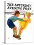 "Children on Swing," Saturday Evening Post Cover, June 22, 1935-Eugene Iverd-Stretched Canvas