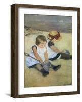 Children on the Beach, 1884-Mary Cassatt-Framed Giclee Print