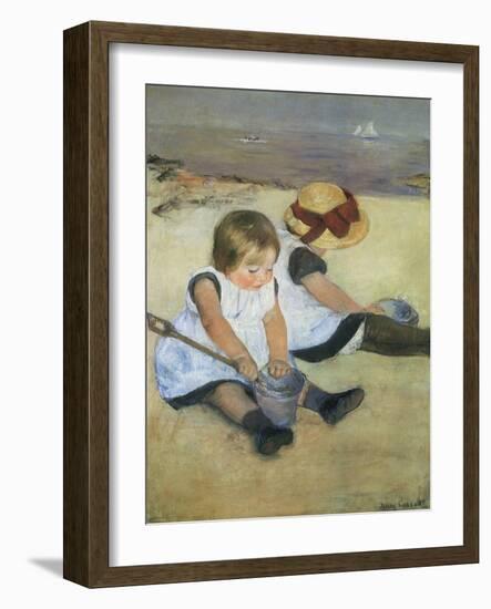Children on the Beach, 1884-Mary Cassatt-Framed Giclee Print