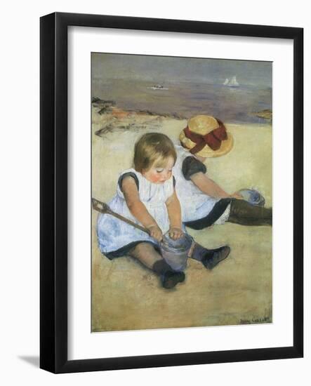 Children on the Beach, 1884-Mary Cassatt-Framed Giclee Print