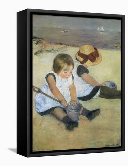 Children on the Beach, 1884-Mary Cassatt-Framed Stretched Canvas
