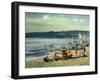 Children on the Beach at Abersoch-Trevor Chamberlain-Framed Giclee Print