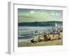 Children on the Beach at Abersoch-Trevor Chamberlain-Framed Giclee Print