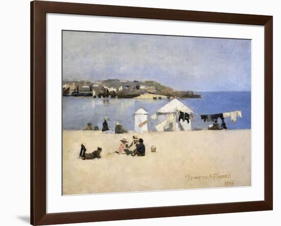 Children on the Beach, St. Ives, 1886 (Oil on Canvas)-Stanhope Alexander Forbes-Framed Giclee Print