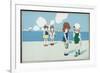 Children on the Beach, Wanting to Make Friends But Feeling a Bit Shy-A. Bertiglia-Framed Art Print
