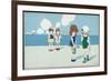 Children on the Beach, Wanting to Make Friends But Feeling a Bit Shy-A. Bertiglia-Framed Art Print