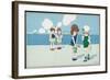 Children on the Beach, Wanting to Make Friends But Feeling a Bit Shy-A. Bertiglia-Framed Art Print