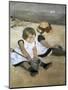 Children on the Beach-Mary Cassatt-Mounted Giclee Print