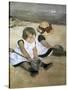 Children on the Beach-Mary Cassatt-Stretched Canvas