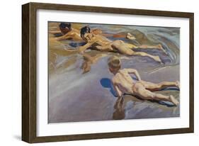 Children on the Beach-Joaquín Sorolla y Bastida-Framed Art Print