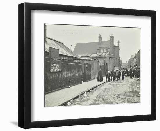 Children on their Way to Finch Street Cleansing Station, Stepney, London, 1911-null-Framed Photographic Print