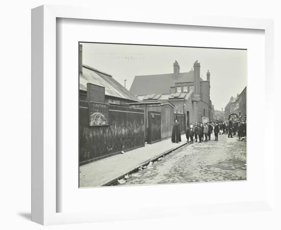 Children on their Way to Finch Street Cleansing Station, Stepney, London, 1911-null-Framed Photographic Print