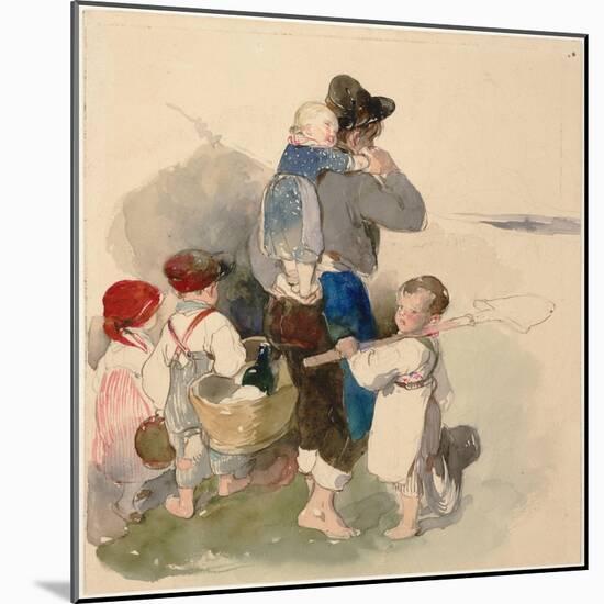 Children on their Way to Work in the Fields, C. 1840-Peter Fendi-Mounted Giclee Print