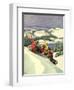 Children on Toboggan, 1936-Miriam Story Hurford-Framed Giclee Print