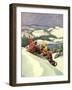 Children on Toboggan, 1936-Miriam Story Hurford-Framed Giclee Print