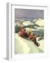 Children on Toboggan, 1936-Miriam Story Hurford-Framed Giclee Print