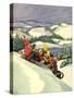 Children on Toboggan, 1936-Miriam Story Hurford-Stretched Canvas