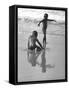 Children, One in Zorba-Like Dancing Pose at Versova Beach-null-Framed Stretched Canvas