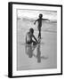Children, One in Zorba-Like Dancing Pose at Versova Beach-null-Framed Photographic Print